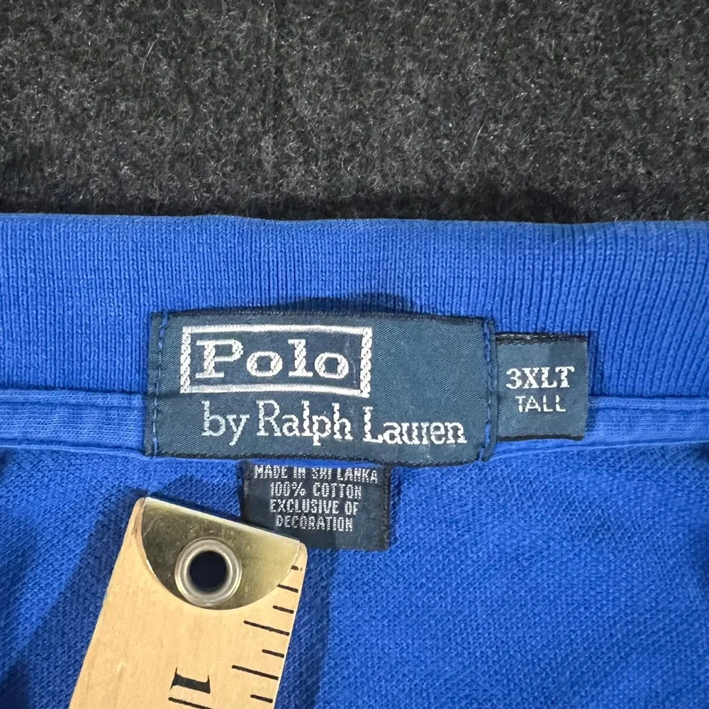 Polo Ralph Lauren Shirt Mens 3XLT Blue Short Sleeve Pony Logo Pique Polo Classic